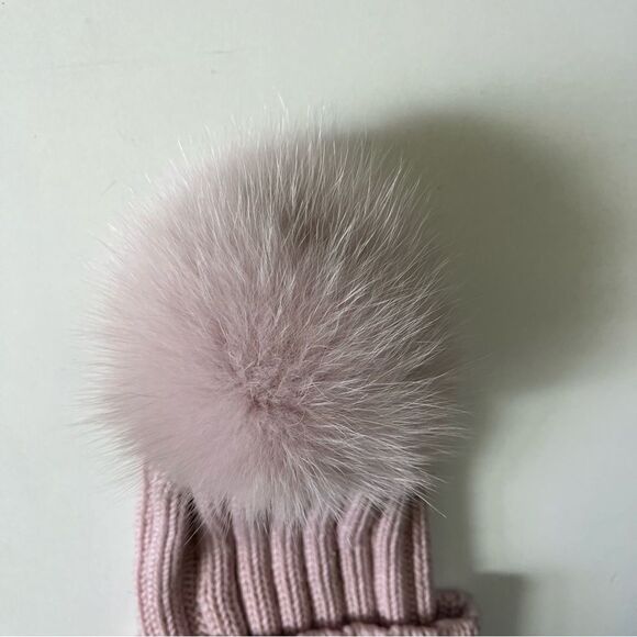 Catya Girls Pink Wool Knit Pom-Pom Hat - Picture 5 of 8